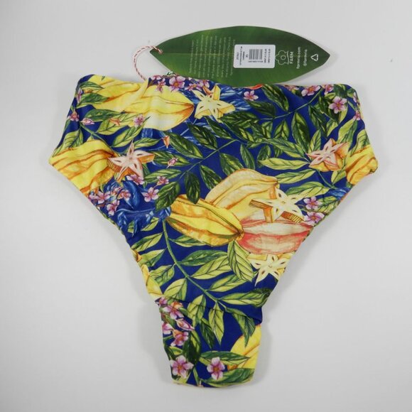 FARM Rio Caipirinha High Waist BIKINI BOTTOM XS Multi Tropical Floral NEW $85 - Picture 4 of 7